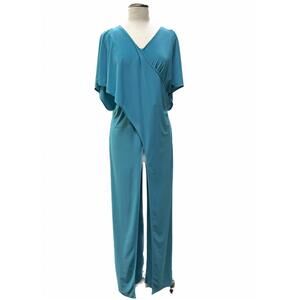 NEW ONE ESSENCE slenderizing winged jumpsuit in teal